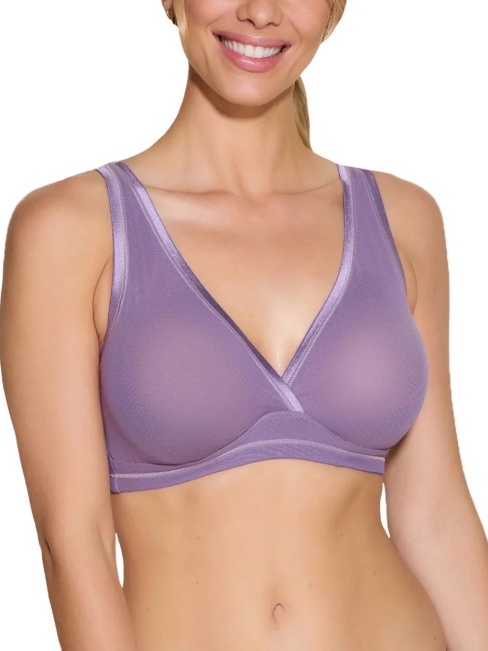 Cosabella Soire Confidence Wireless V-Neck Comfort Bra in Purple Himalayan Sky S
